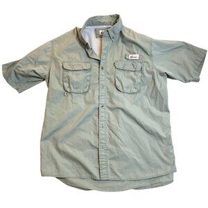 World Wide Sportsman Mens Fishing Shirt XL Short Sleeve GreenWith Vented Back